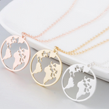 Globe World Map Necklace- Wanderlust Jewelry - Globe Traveler Store