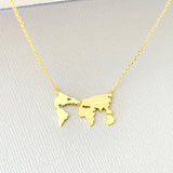 3 Color Globetrotter World Map Pendant Necklace - Globe Traveler Store