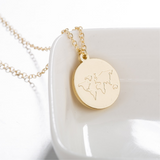 Silver Round Pendant World Map Necklace - Globe Traveler Store