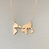 3 Color Globetrotter World Map Pendant Necklace - Globe Traveler Store