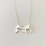 3 Color Globetrotter World Map Pendant Necklace - Globe Traveler Store