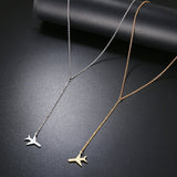 Travel Inspired Golden or Silver Airplane Wanderlust Necklace - Globe Traveler Store