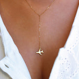 Travel Inspired Golden or Silver Airplane Wanderlust Necklace - Globe Traveler Store