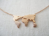 3 Color Globetrotter World Map Pendant Necklace - Globe Traveler Store