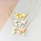 3 Color Globetrotter World Map Pendant Necklace - Globe Traveler Store