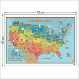 US Map Removable Vinyl Decal Wall Sticker Home Decor - Globe Traveler Store