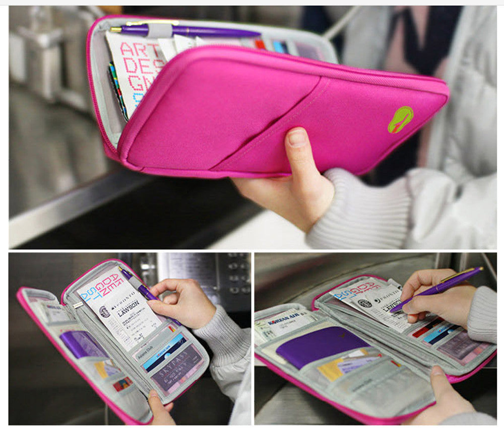 Multi-functional Travel Organizer for Passport, Boarding Pass, Credit Cards