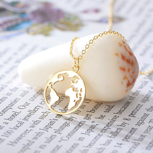 Globe World Map Necklace- Wanderlust Jewelry - Globe Traveler Store