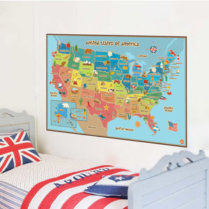 US Map Removable Vinyl Decal Wall Sticker Home Decor - Globe Traveler Store