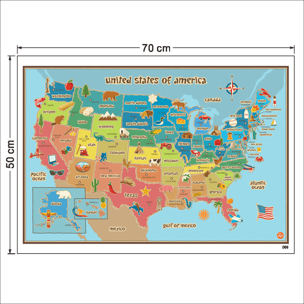 US Map Removable Vinyl Decal Wall Sticker Home Decor – Globe Traveler Store