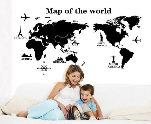 Removable World Map Wall Sticker - Globe Traveler Store