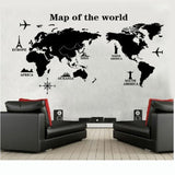 Removable World Map Wall Sticker - Globe Traveler Store