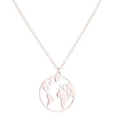 Globe World Map Necklace- Wanderlust Jewelry - Globe Traveler Store